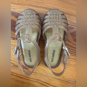 Mini Melissa Glitter Sandals - Gold